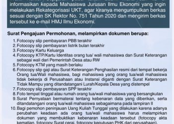 Himpunan Mahasiswa Jurusan Ilmu Ekonomi: Informasi Rekategorisasi UKT